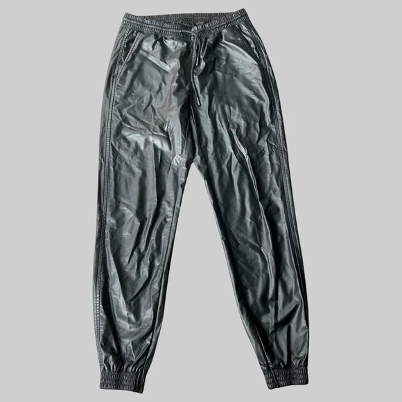 Zara  Faux Leather Relaxed Fit Jogger Pants - Picture 1 of 13